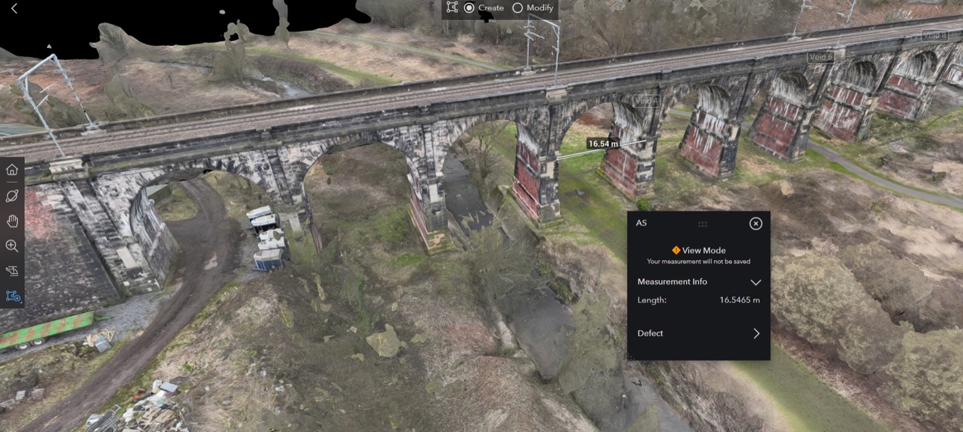 Aerial railway corridor mapping view